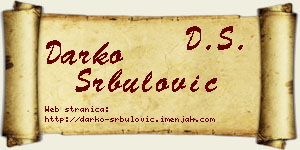 Darko Srbulović vizit kartica